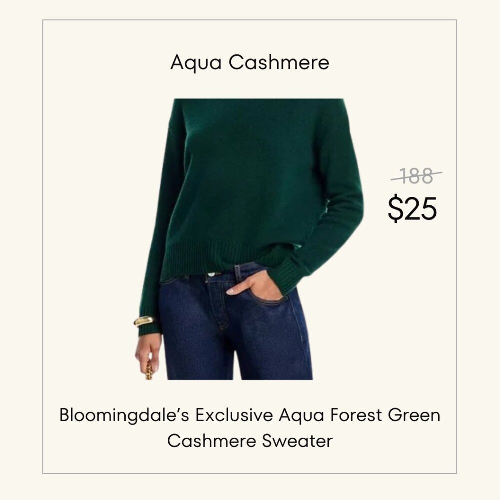 Aqua Forest Green Cashmere Sweater